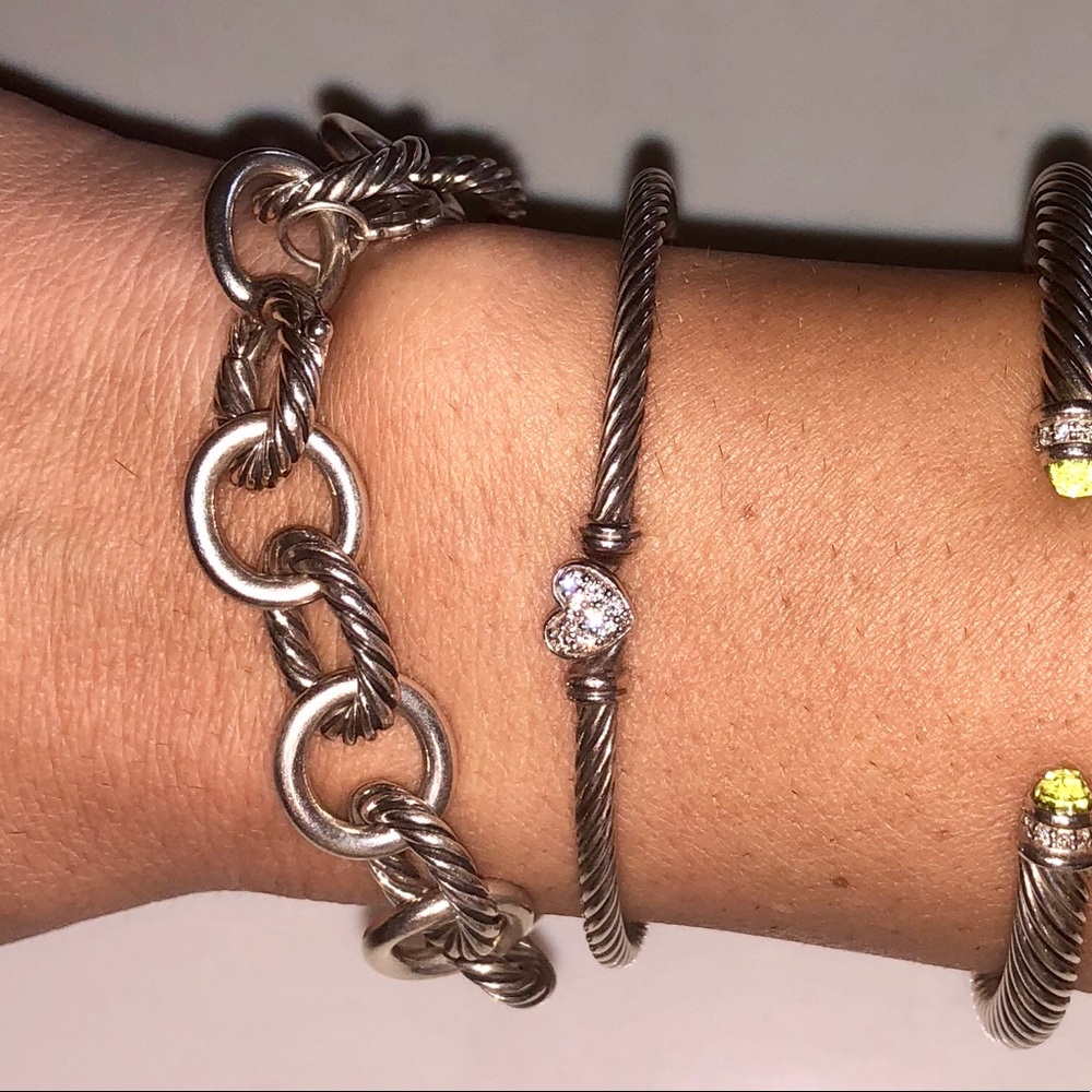 David Yurman Cable Diamond Heart Bracelet